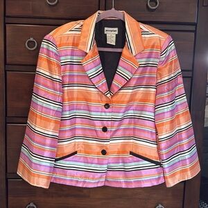 Perceptions Women's Striped Multicolor Blazer size 18